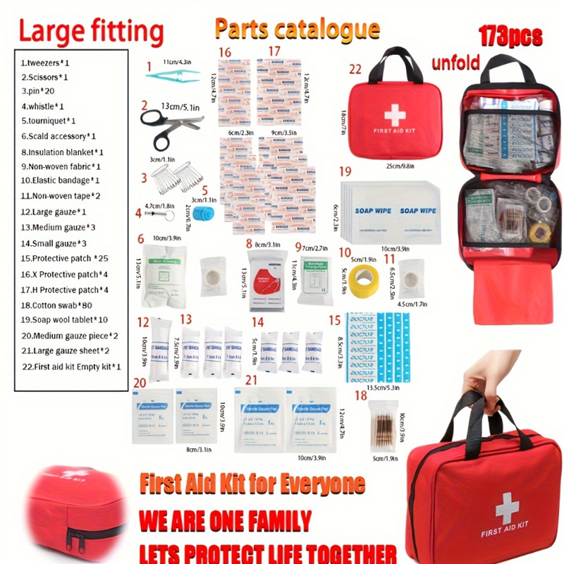 173Pcs First Aid Kit Full Set  - Bivy Bag Emergency 리뷰 및 가격