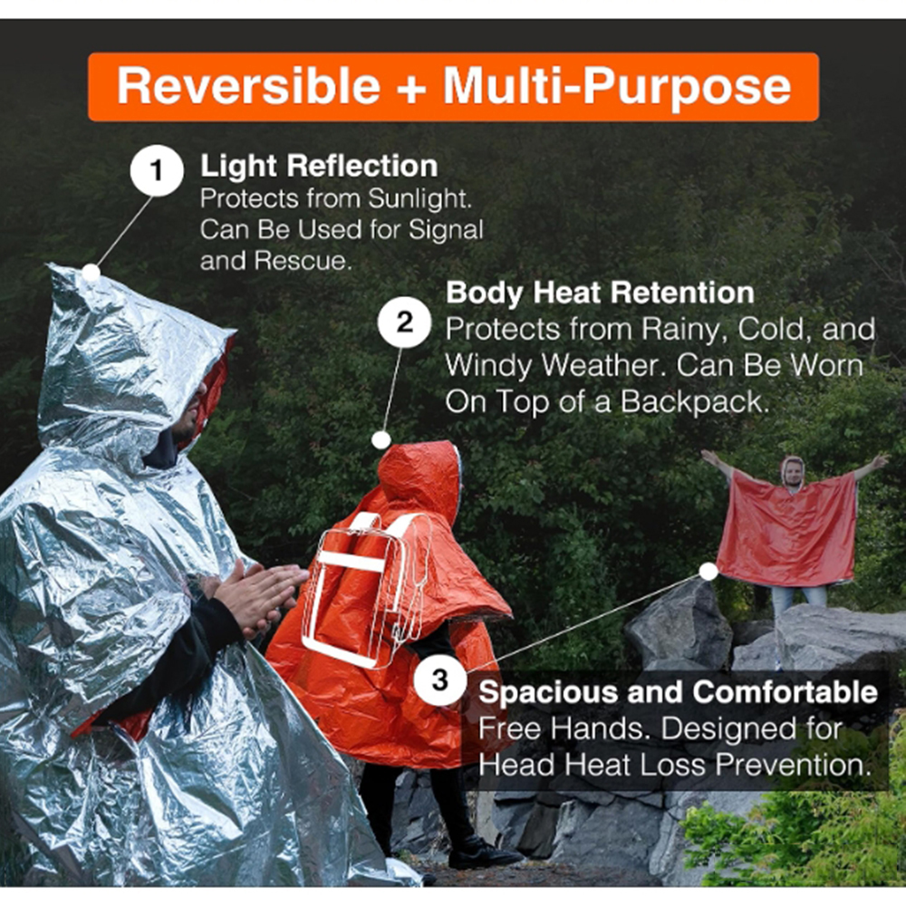 Portable Outdoor Emergency Rai - Emergency Poncho Rain 리뷰 및 가격