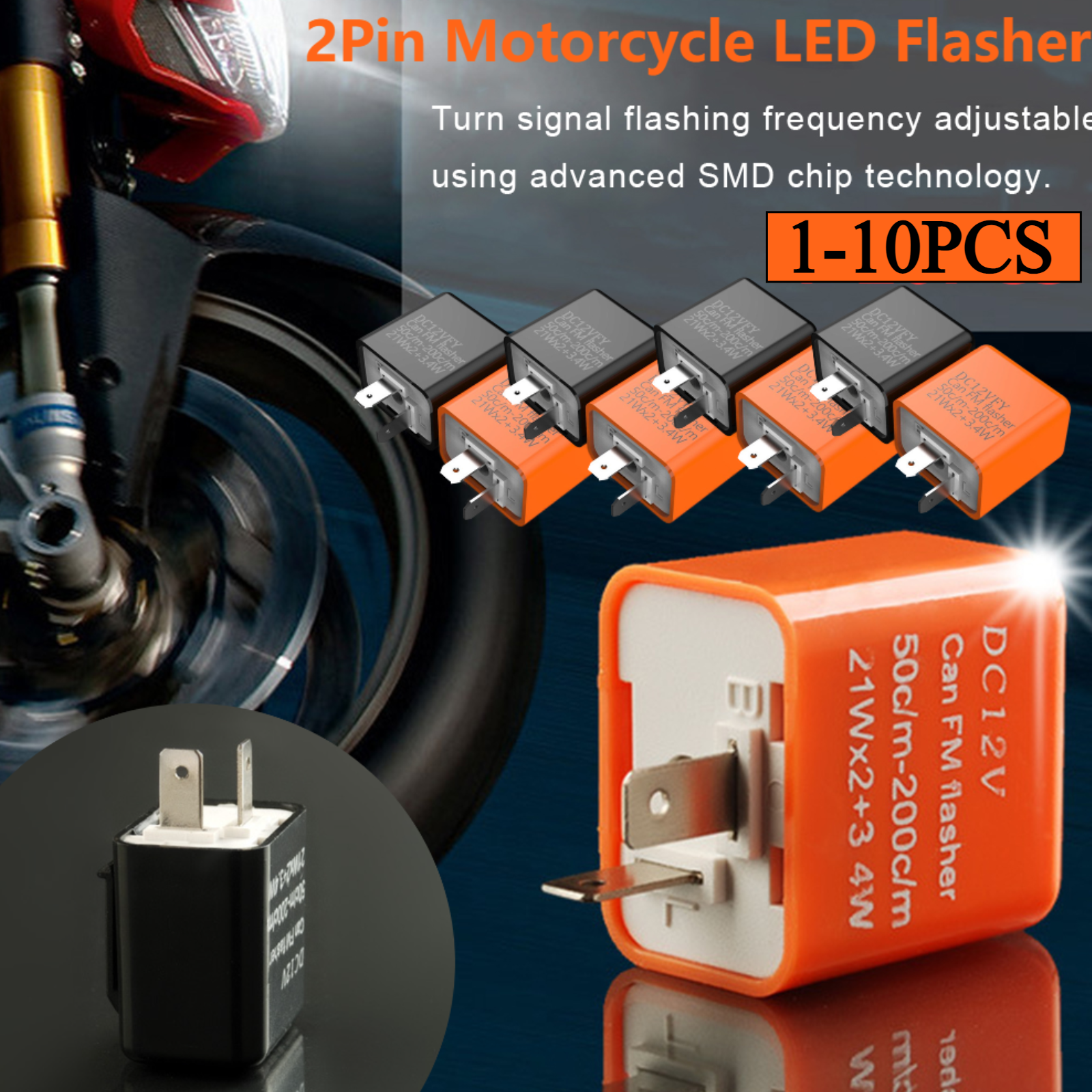 2Pin Motorcycle LED Flasher Re - Signal Panel Orange 리뷰 및 가격