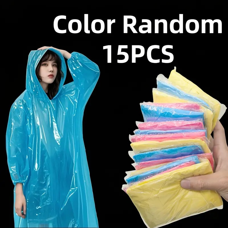15/30Pcs Random Color Disposab - Emergency Poncho Rain 리뷰 및 가격