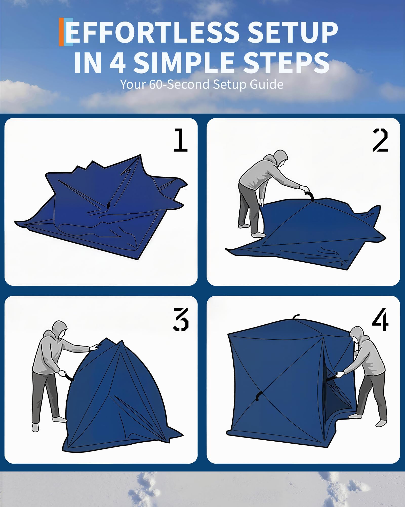 Pop-Up Ice Fishing Tent Hub-St - Emergency Mylar Tent 리뷰 및 가격