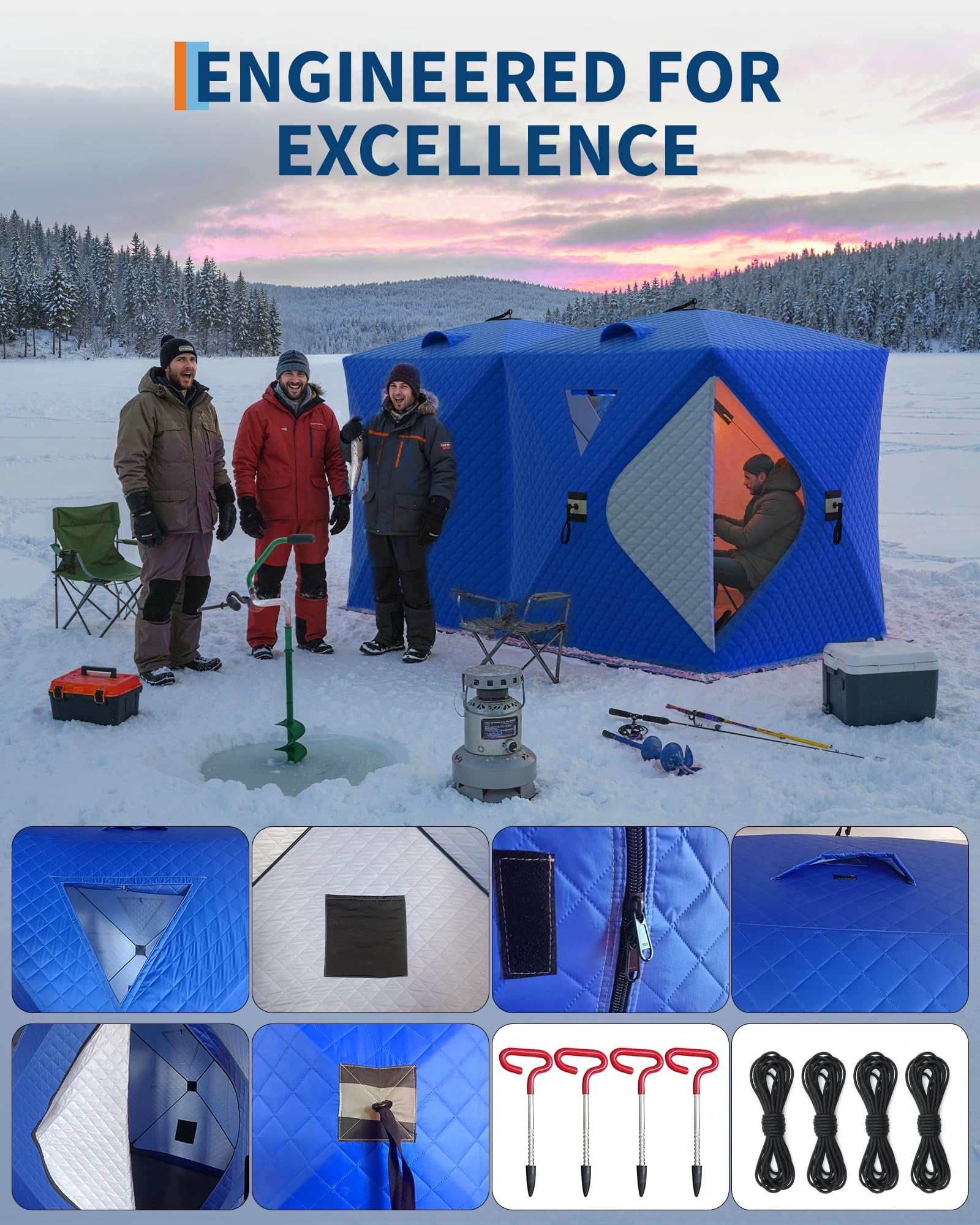 Pop-Up Ice Fishing Tent Hub-St - Emergency Mylar Tent 리뷰 및 가격