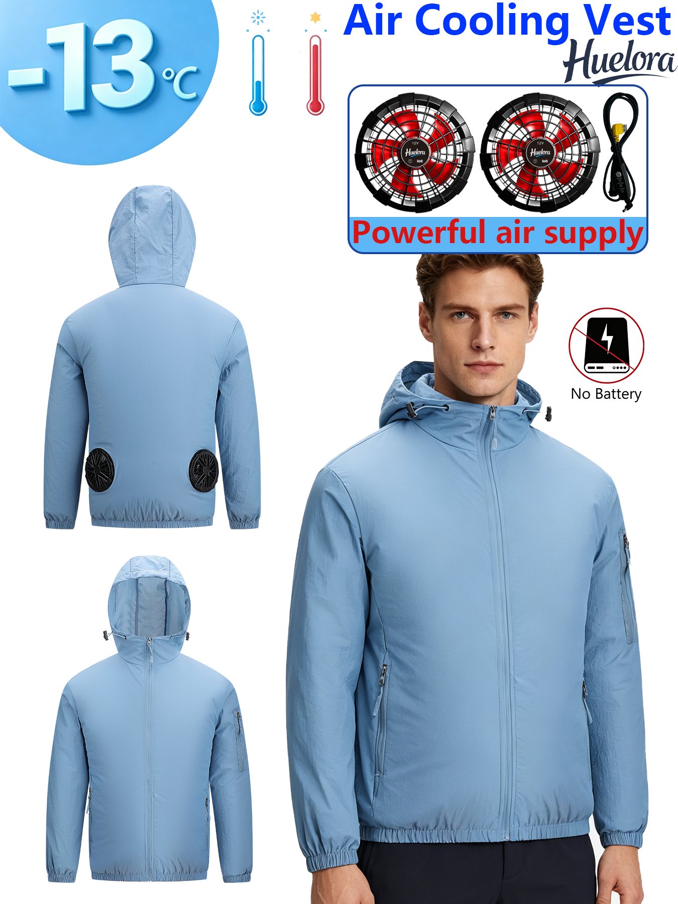 Men's Hooded USB Cooling Jacke - Fishing Kit Compact 리뷰 및 가격