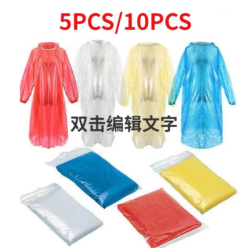 5/10PC Disposable Raincoat Adu - Emergency Poncho Rain 리뷰 및 가격