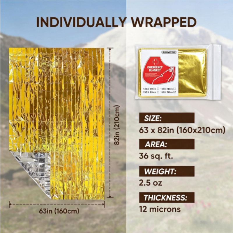 12PCS Large 160×210cm Gold Foi - Survival Blanket Reflective 리뷰 및 가격