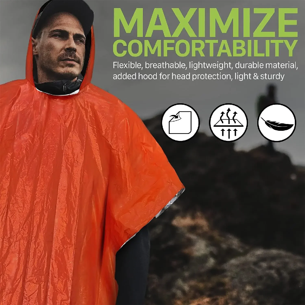 Emergency Rain Poncho Hood Reu - Emergency Poncho Rain 리뷰 및 가격