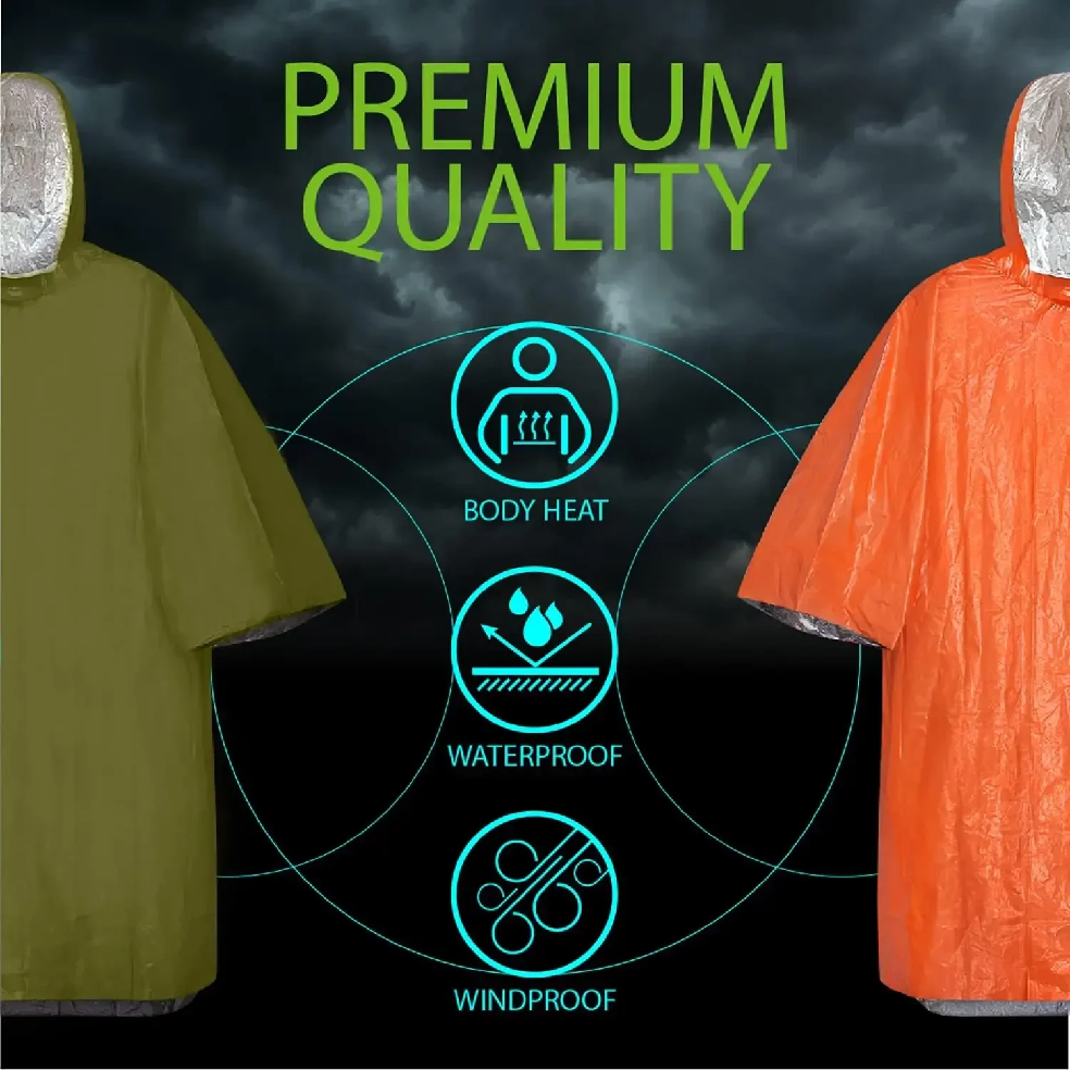 Emergency Rain Poncho Hood Reu - Emergency Poncho Rain 리뷰 및 가격