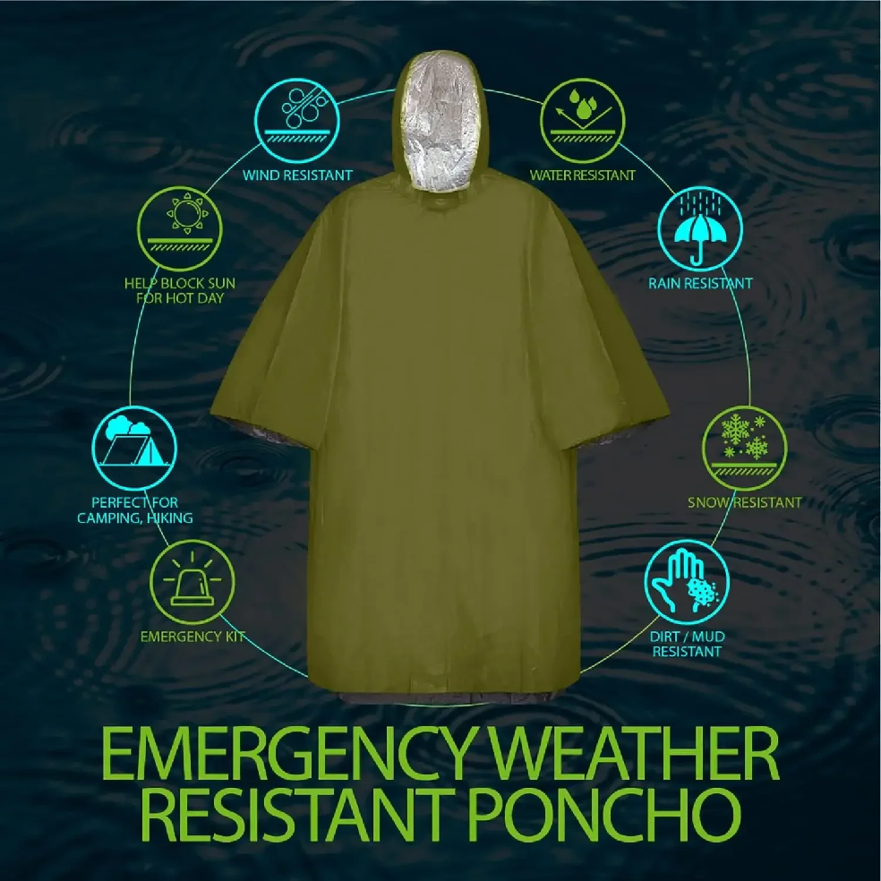 Emergency Rain Poncho Hood Reu - Emergency Poncho Rain 리뷰 및 가격