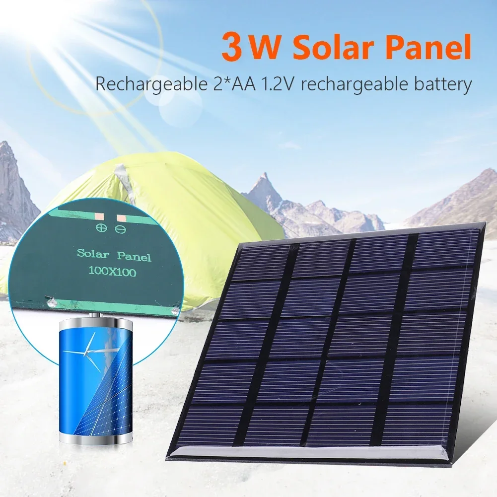 Solar Panel 3W 5V Solar Board  - Solar Emergency Charger 리뷰 및 가격
